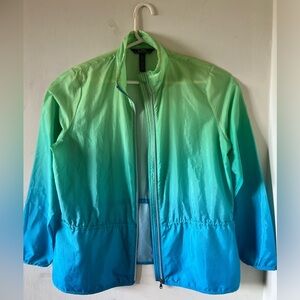 Ralph Lauren Green to Blue Ombre Active Windbreaker Jacket
